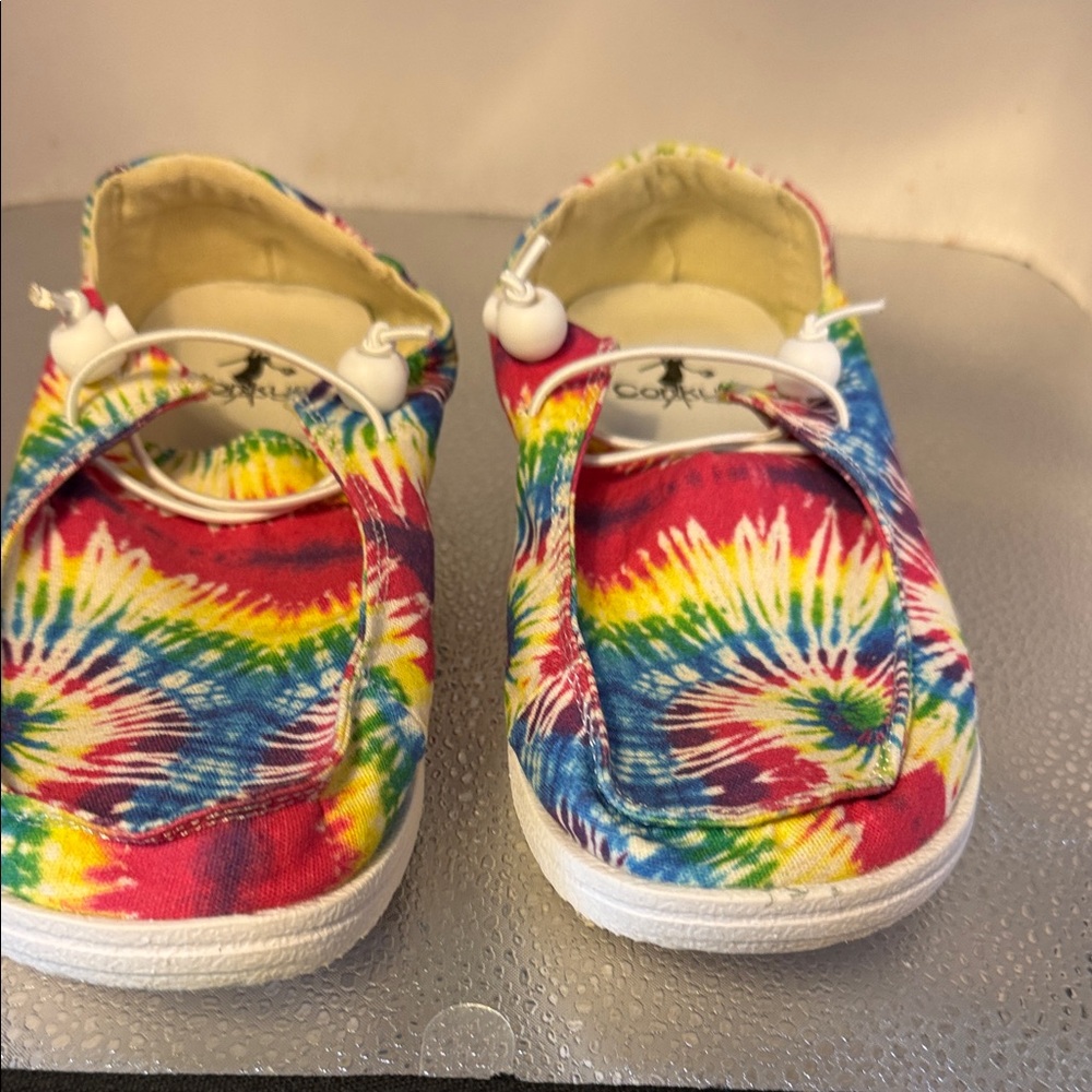 Corkys Multi-Color Tie-Dye Slip-On Flats